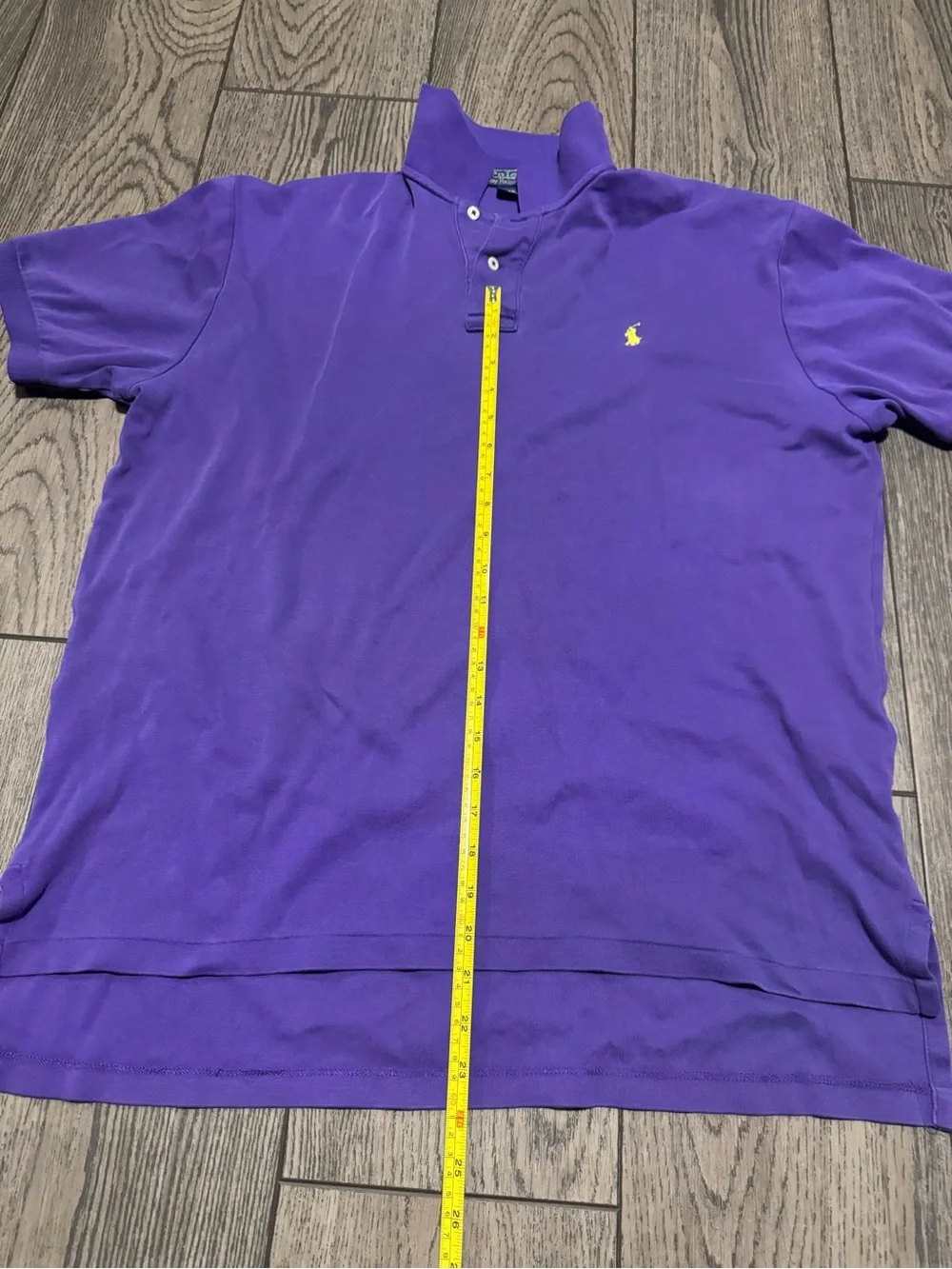 Polo Ralph Lauren Mens Purple Short Sleeve Polo Shirt Yellow Pony Logo Size L